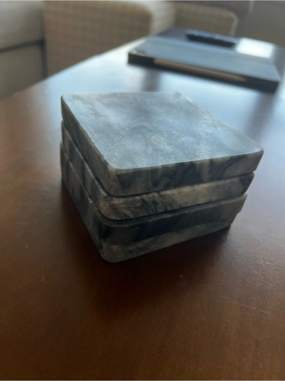 Gray Marble Coasters - Set of 4